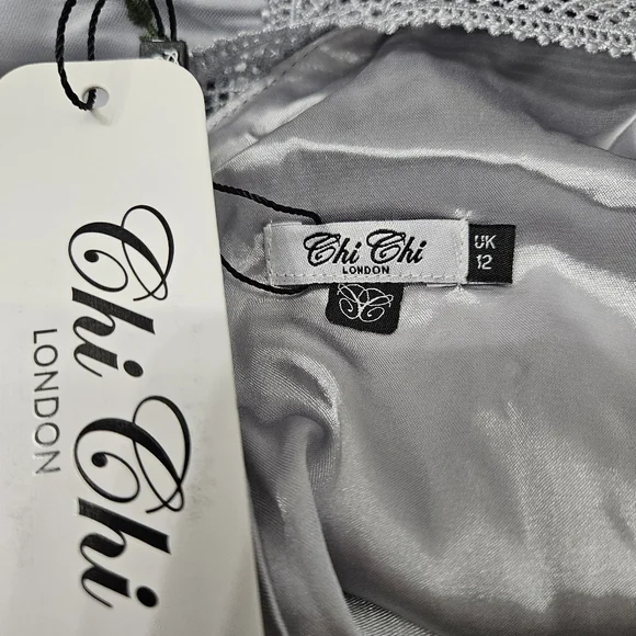 NWT Chi Chi London vneck floral embroidered lace midi dress uk 12 us 8 - Picture 11 of 12